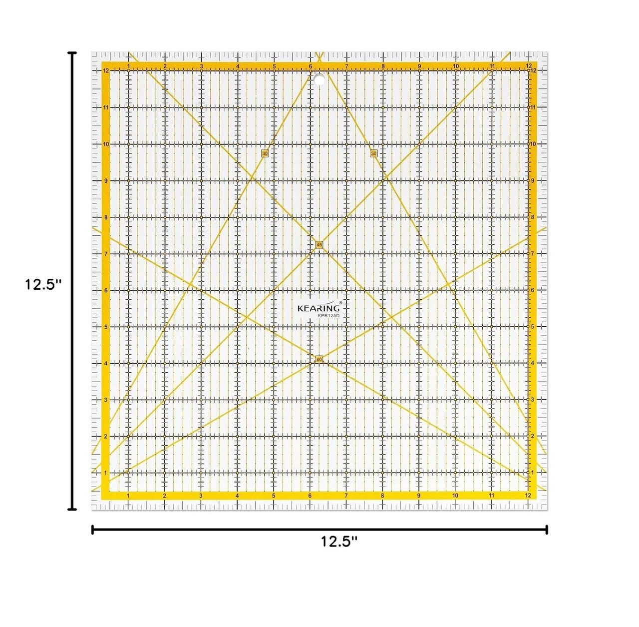 Kearing® Patchwork Quilting Ruler, Non-Slip Acrylic Sewing Ruler for Cutting Fabric, Quilting Square Ruler, Assorted Sizes
